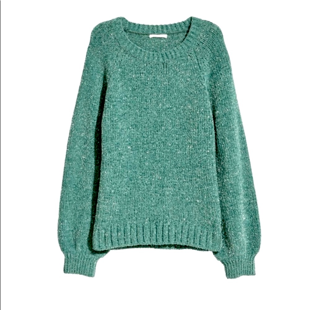 H&M knit glittery long sleeves sweater- S